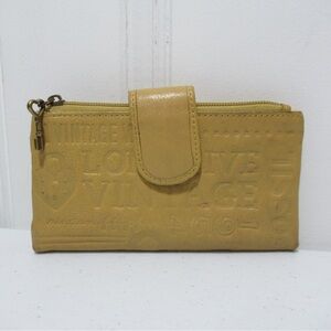 Fossil Yellow Embossed Leather Wallet